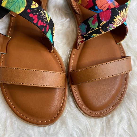 Dolce Mojo Moxy Floral Strap Sandals Cognac 9 - Picture 4 of 16